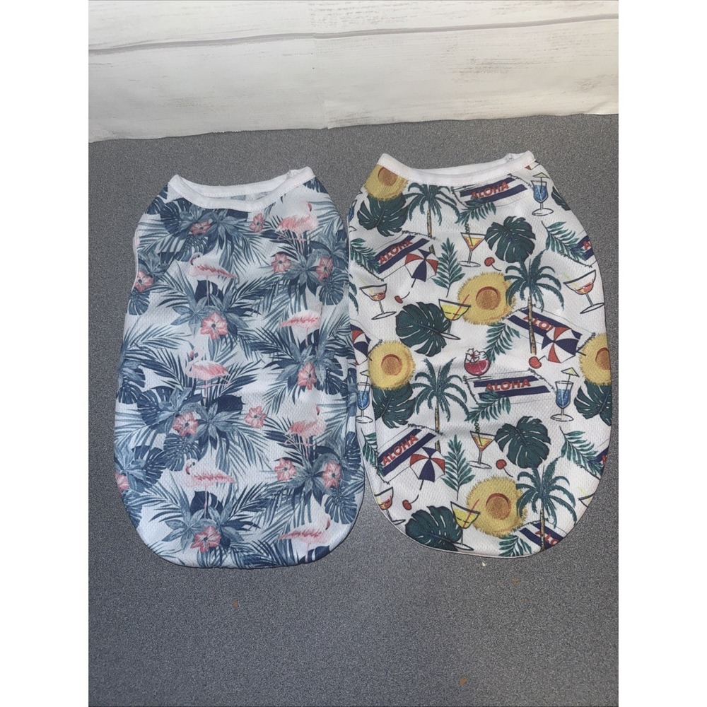 Hawaiin Tropical Dog Shirt , Lot Of 2 , Size L‎ Vacations, Pool , Summer